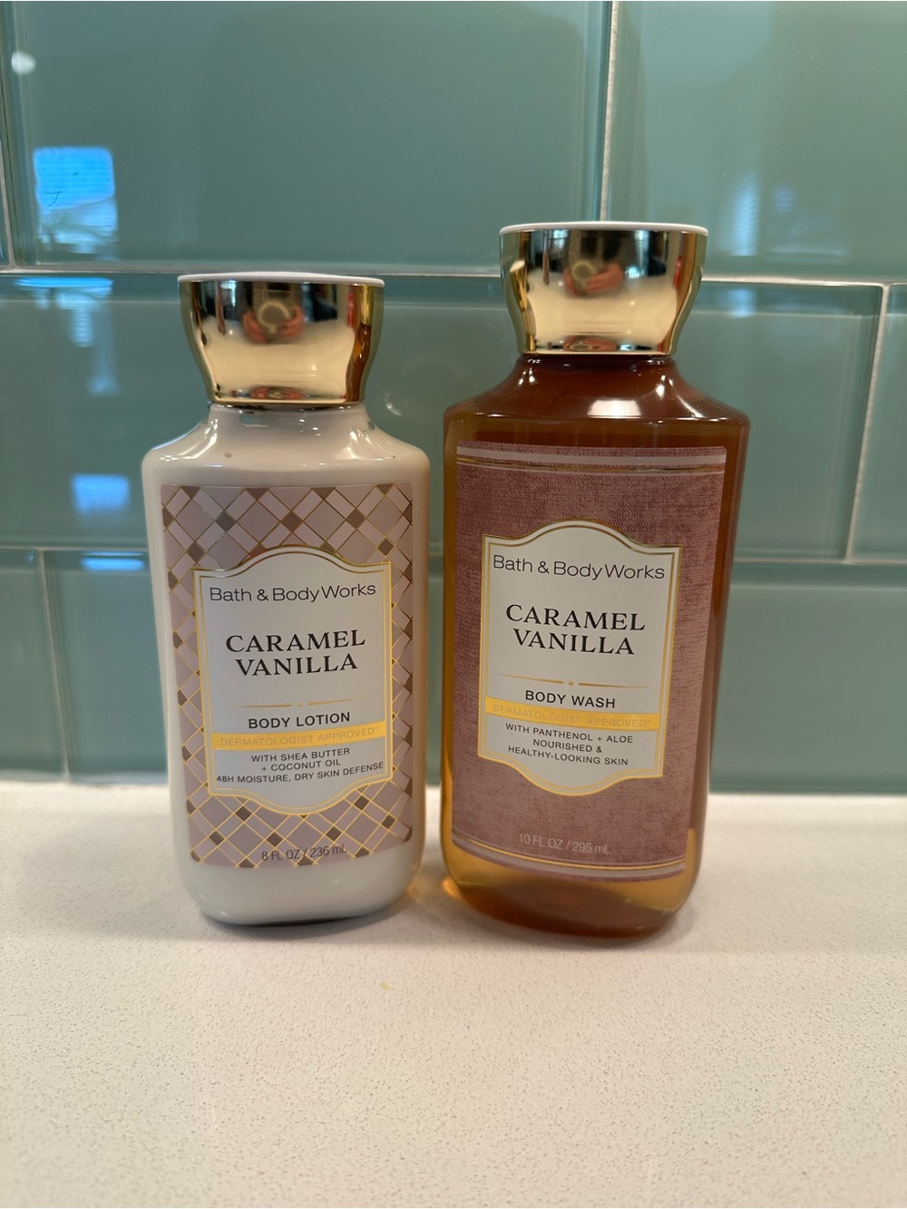 Bath & Body Works Caramel Vanilla Body Wash And Lotion Set